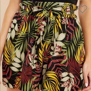 Brand new black leaf shorts